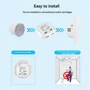 Self Powered Wireless Light Switch and Receiver Kit Remote Control Wall Switch Lighting Fixtures White