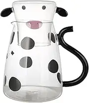 RockTrend Cow Clear Glass Bedside Night Water Carafe Set with Tumbler, Pitcher And Cup Night Set