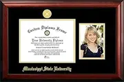 NCAA Mississippi State Bulldogs Unisex Mississippi State University 11 x 8.5 InchesGold Embossed Diploma Frame with 5 x 7 Inches Portrait Gold Embossed Diploma Frame with 5 x 7 Inches Portrait Brown One Size