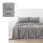 BedT Organica Jersey Cotton-Blend Sheet Set Grey (Single, King Single, Double, Queen, King)