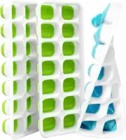 Ice Cube Tray 3 Pack, 42PCS Silicone Ice Trays with Lids for Freezer, Stackable