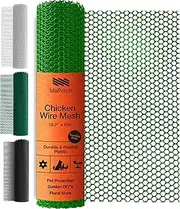 MAPORCH Green Plastic Wire Mesh Fence 15.7IN x 10FT Roll - Ideal for Poultry, Dogs, Rabbit, Snake Barrier & Gardening - Durable Plastic Chicken Wire Mesh - Versatile Plastic Fencing & Netting Solution