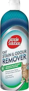 Simple Solution Cat Extreme Stain and Odour Remover | Eliminates Tough Set in Stains and Odors | Prevents Repeat Marking, Pro Bacteria and Enzymes Formula | Best for Feces, Vomit, Urine, Drool - 1L