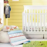 New Baby Boys Girls 4 Pieces Fox Theme Cotton Nursery Bedding Crib Cot Sets