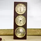 Weather Station Barometer Thermometer Quality Instrument Gold Coloured Dials