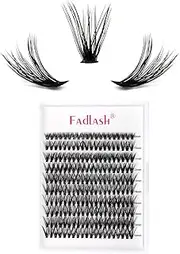 FADLASH Lash Clusters Extensions Large Tray 40D Individual Lashes Mixed Tray Volume Cluster Lashes Black Under Eyelash Clusters DIY Lash Extension Kit (40D-0.07-D, 8-16mm)…