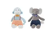 2pc Gibson Gifts Rollie Pollie Max Monkey/Eddie Elephant PlushToy 20cm Combo Set