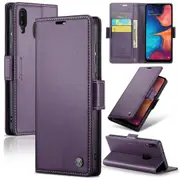 CaseMe Samsung Galaxy A20 Folio Wallet Case Cover Side Closure A205 [Purple]