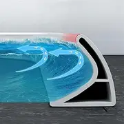 39 inch Silicone Collapsible Shower Threshold Water Dam, Waterproof Shower Barrier Water Strip Dam, Shower Barrier Retention System for Bathroom and Shower Room