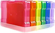Novelinks Transparent 4" x 6" Photo Storage Boxes - Photo Organizer Cases Photo Keeper Picture Storage Containers Box for Photos - 6 Pack (Clear) Multi-Colored