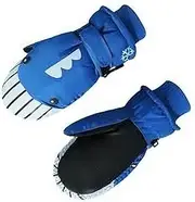 [KorhLeoh] Kids Warm Ski Mittens - Waterproof Snow Mittens Cold Weather Gloves for Boys Girls 4-10 Years