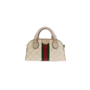 Gucci Ophidia GG Mini Top Handle Bag Beige White