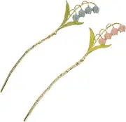PENIKOKO 2pcs Vintage Flower Hair Sticks for Women Elegant Hair Chopsticks for Bun Styling Ancient Chinese Inspired Accessories for and Retro Looks