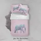 3D Geometry Elephant Animal Quilt Cover Set Bedding Sets Pillowcases Queen