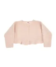 ruffled-hem knitted cardigan 12M Nude