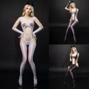 Sexy Underwear Open Crotch Pants Stockings Ultra Thin Bodysuit Hollow Sexy