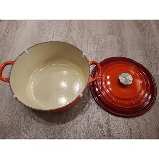 Le Creuset 26cm圓形鑄鐵鍋 櫻桃紅 燉鍋 滷鍋 湯鍋 產地法國