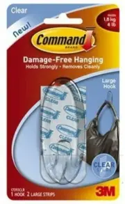 Command Hook MNWR4, Large, Clear, 3-Hook (17093CLRES)