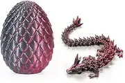 HarnyLoom 3D Printed Dragon Eggs Inside, Full Articulated Crystal Dragon Egg, Home Decor Flexible Joints Fidget Executive Desk for Adults Stress Relief Autism ADHD (Style-2)