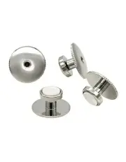 [Cudworth] Rhodium Round Screw Shirt Studs Set of 4 in Mother Of Pearl
