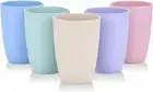 LuckyZone Wheat Straw Unbreakable Cup (12 5 Count (Pack of 1), 5Pcs/5Color