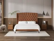 My Style Winged Headboard & Slimline Base - King / Gingerbread / Slimline Base