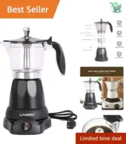 6 Cup Electric Cuban Coffee Maker - Quick Brew Espresso for Home and Travel