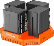 SmallRig 4 Pack 7800mAh Replacement Battery for Sony NP-F970, 4-Slot Battery Charger, with PD 100W Fast Charging, Power Supply for DSLR Camera, LED Light, Monitor-4834