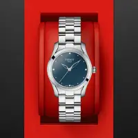 在飛比找Yahoo奇摩購物中心優惠-TISSOT天梭 官方授權 T-WAVE簡約經典真鑽腕錶-藍