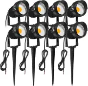 JESLED Landscape Spotlights, 7W COB LED Outdoor Tree Lights, 12V 24V