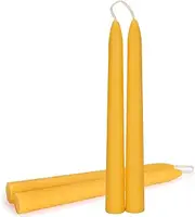 Beeswax Taper Candles, 8" Natural Pure Beeswax Candle Sticks 4 Pack - Unscented, Dripless and Smokeless Bees Wax Candles - 8 Hour Long Burning Time for Home Decor, Wedding, Party