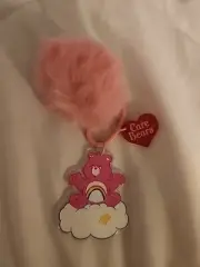 New Pink Pom Pom CARE BEARS Kawaii Cloud Purse Charm Keychain ❤️