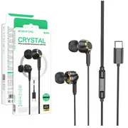 BOROFONE BM90 USB Type C Wire Controlled Digital Earphones Headphone With Microphone Supports Calls Audio Plug Wired Headset (Black)