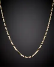 14K Italian Gold 2.4mm Semi-Solid Cuban Link Chain Necklace