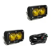 Baja Designs Light Pod Pair Black Case S2 Pro Spot Pattern Amber Lens Universal