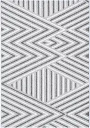 Global Hawk Geometric Grey Indoor / Outdoor Rug