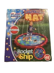 Splash Buddies Sprinkler Water Sprayer Play Mat Rocket Ship Ages 3+ 48in Wide