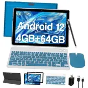 2024 Newest Tablets Android 12, 2 in 1 Tablet with Keyboard, 10 inch Green