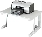 MTSDM Printer Stand, Double-Layer Fax Machine Storage Rack, Printer Stand with Storage for Desk, White Desktop Stand Shelf Organzier for Home/Office Heavy Duty Printer Riser Office Furniture(White)