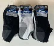 Socks 3-6 Packs Size 9-1 Youth Medium Black/Gray/White NWT Game Sport No Show