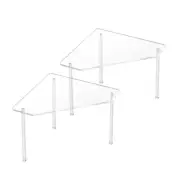 2Pcs Acrylic Bathroom Corner Shelf Clear Floating Bath Shower Rack Organizer