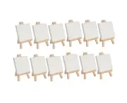 12x Jasart Academy Mini Easel Display Stand w/ 7x9cm White Blank Painting Canvas