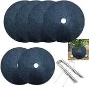 6 Pcs Vegetable Weed Mats, Anti Grass Cloth Flower Pot Tree Protector, Weed Fabric Control for Garden, Ground, Cover Sheet, Raised Bed Liner, Under Decks, Gravel and Walkways/460