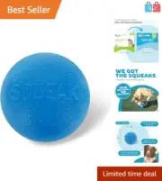 Bouncy Blue Squeak Ball Dog Toy - Durable Fetch Fun for Indoor & Outdoor Play