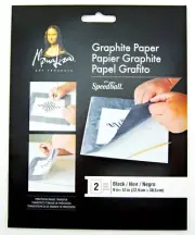 Speedball Mona Lisa Graphite Paper 2 Sheets 9" x 12" Black