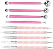 MUNEFE Clay Sculpting Tools Kit, Double Ended Metal Ball Tools, Ceramic Clay Ball Stylus Dot Painting Tools for Clay Pottery Sculpture Manicure