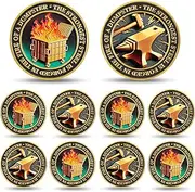 10Pcs Original Dumpster Fire Challenge Coin - Strong Steel Mini Dumpster Fire Coin - Hilarious Funny Desk Accessories for Work - Coworker Go Away Token - Inspirational Gifts for Men Women Teacher