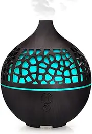 Bigqin Essential Oil Diffuser 180ML,Ultrasonic Aromatherapy Scented Diffuser Humidifier with 7 LED Color Lights Aroma Diffuser for Spa Bedroom,Dark Brown
