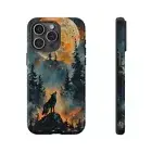 Full Moon Howling Wolf - Phone Cover Case for iPhone | Galaxy | Pixel