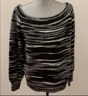 Rebecca Minkoff Shelby Wool Black Space Dye Sweater Large New NWT Pullover